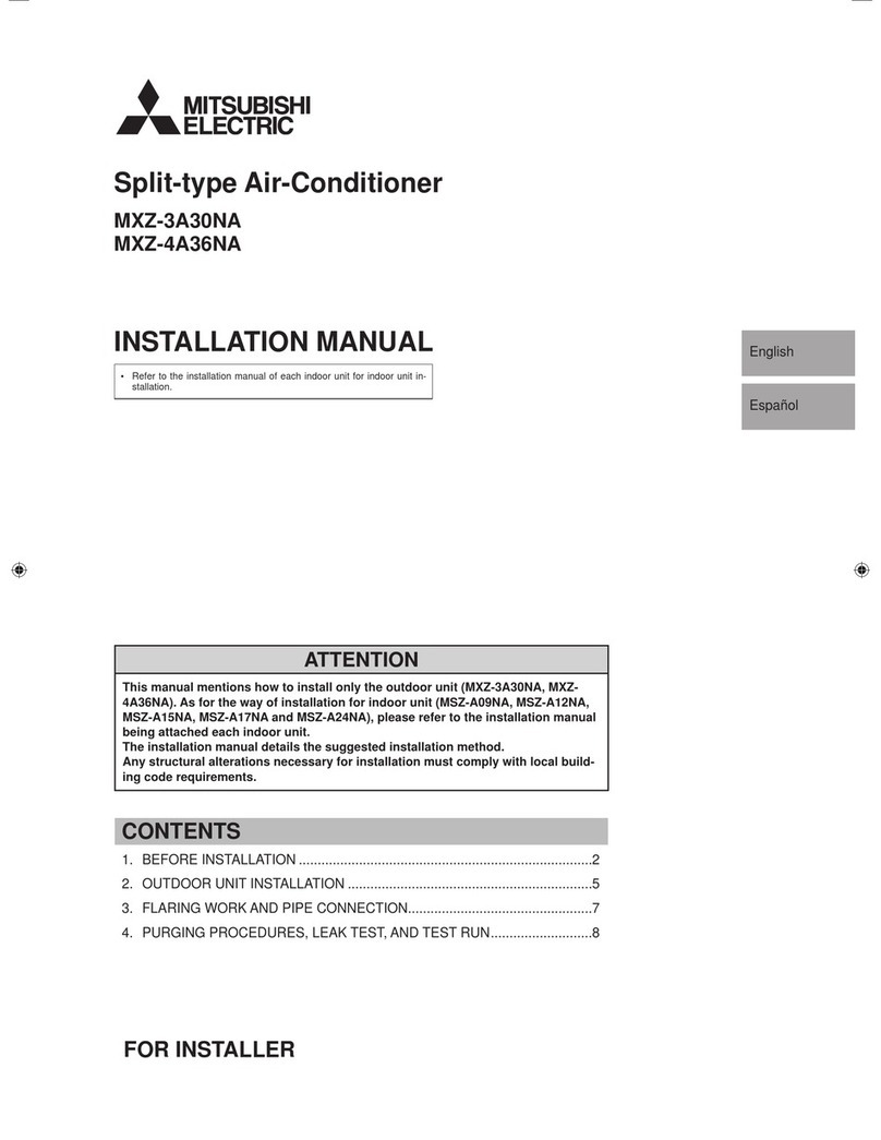 Mitsubishi Electric Mr. Slim MXZ-3A30NA User manual