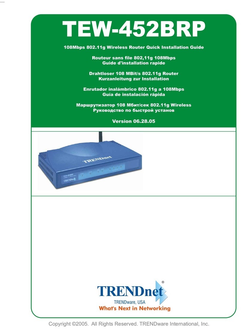 TRENDnet TEW-452BRP - 108Mbps Wireless Super G Broadband... User manual