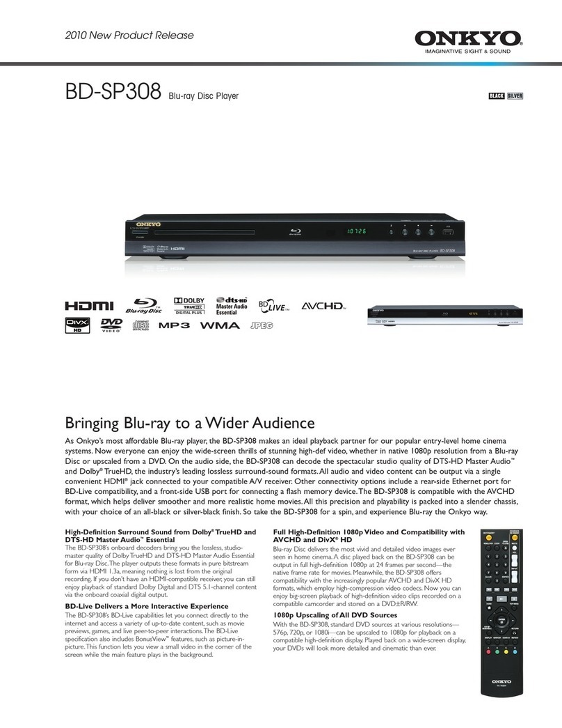 Onkyo BD-SP308 Product release