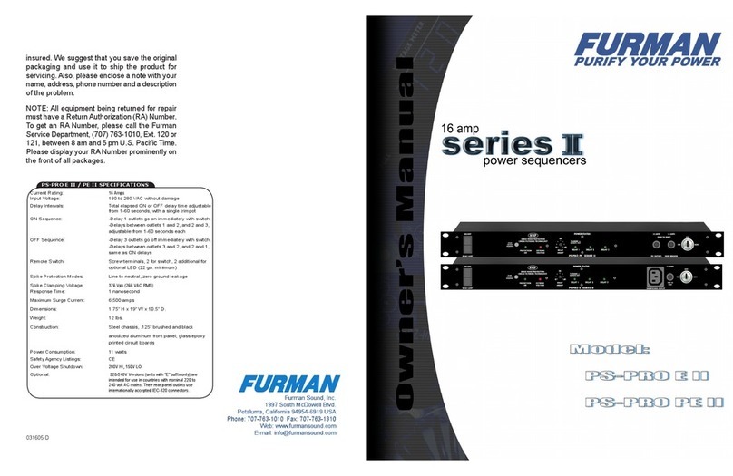 Furman PS-PRO E II owner's manual