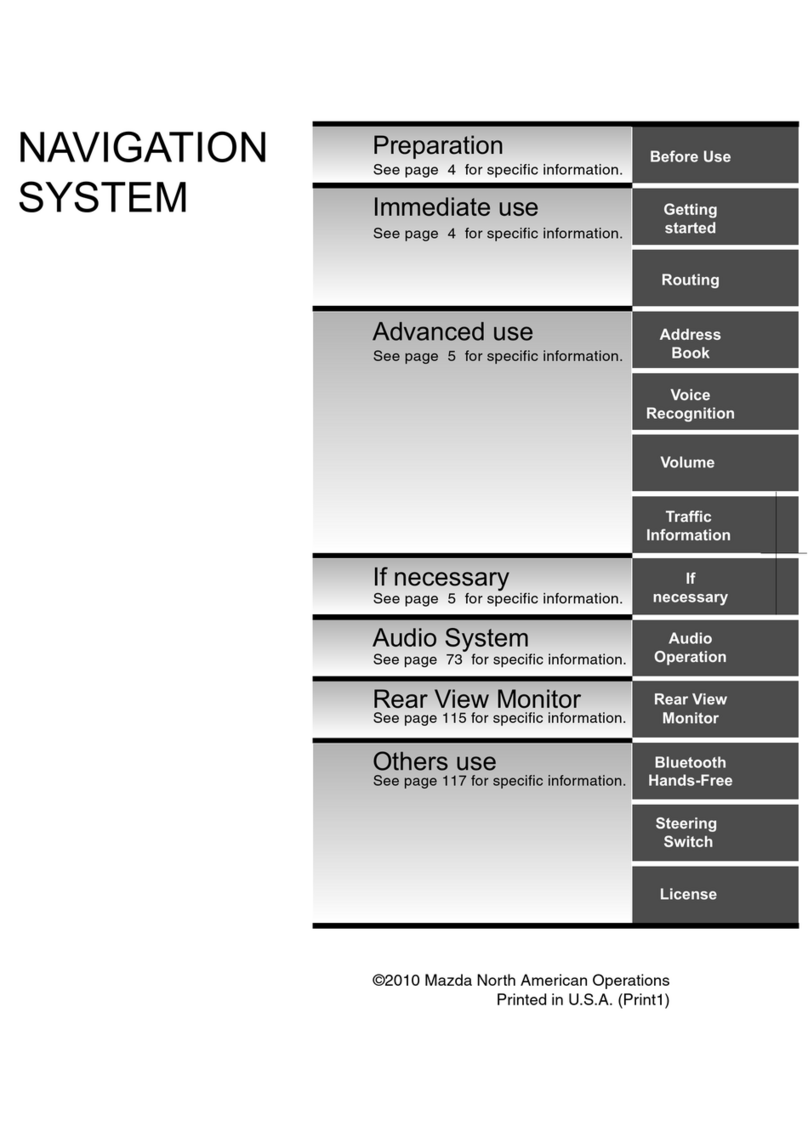 Mazda NAVIGATION SYSTEM User manual