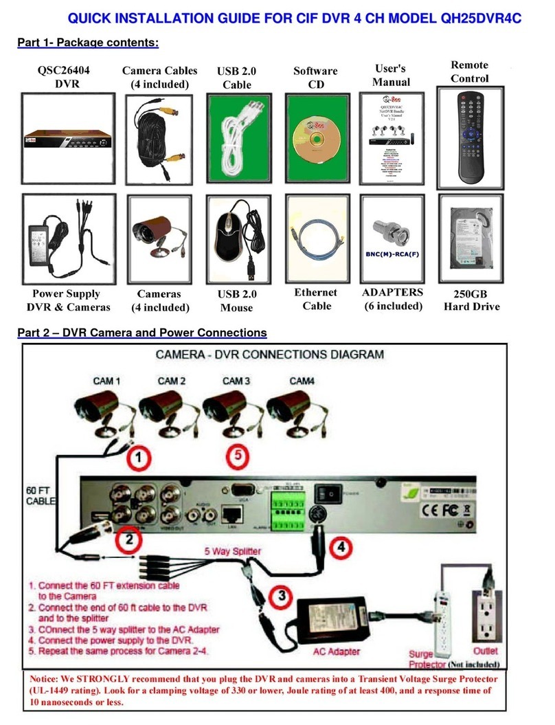 Q-See QH25DVR4C Quick installation guide