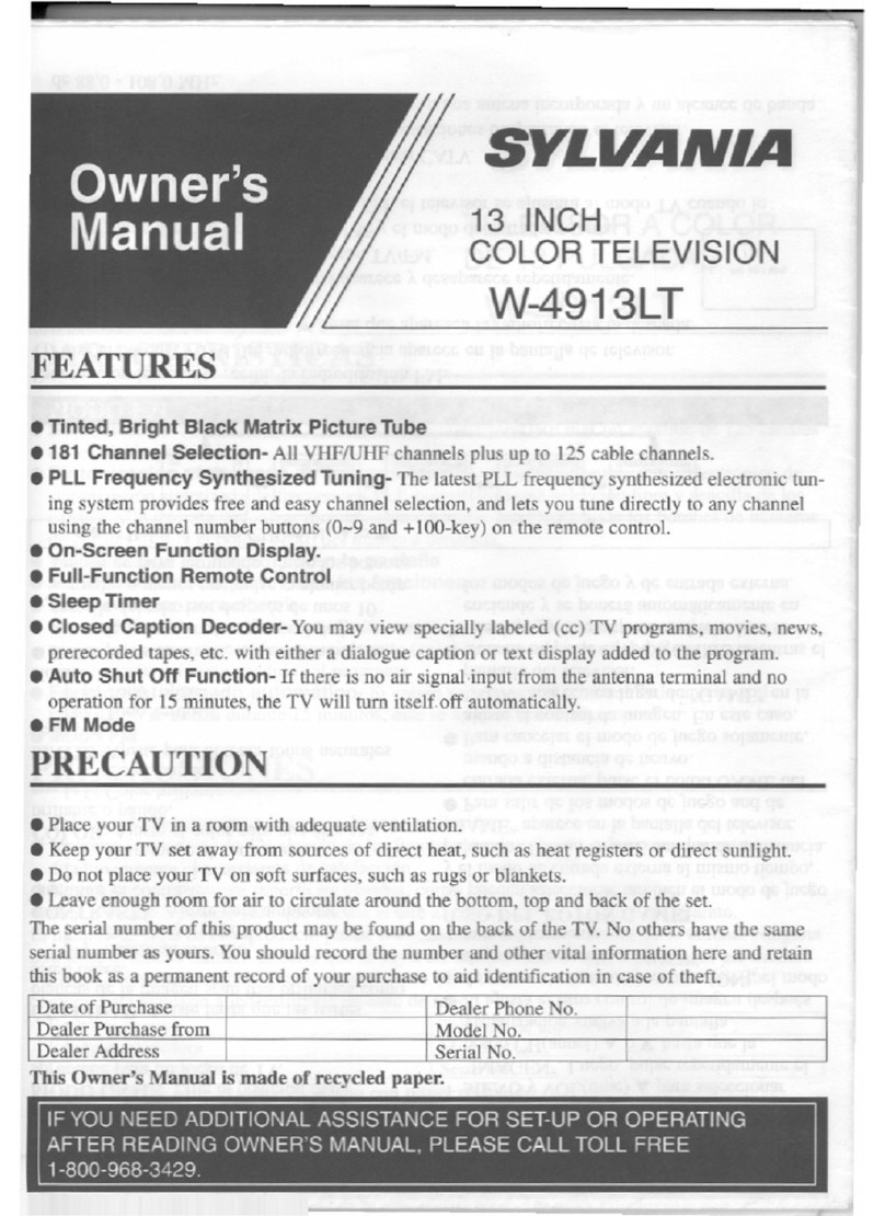 Sylvania W-4913LT User manual
