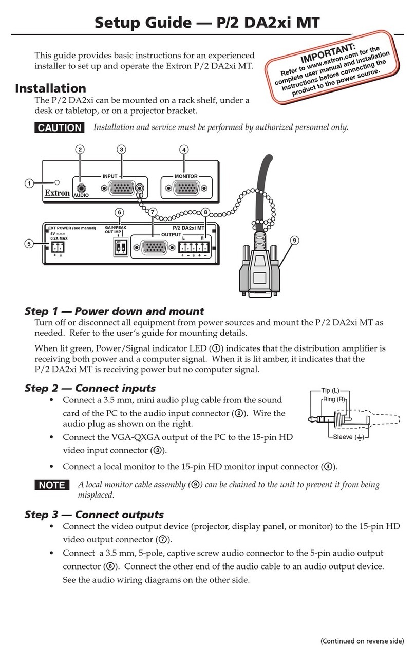 Extron electronics P/2 DA2xi MT User manual
