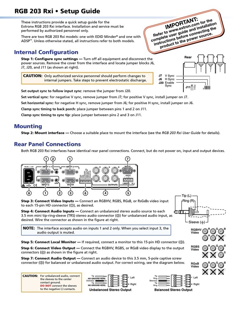 Extron electronics RGB 203 Rxi VTG User manual
