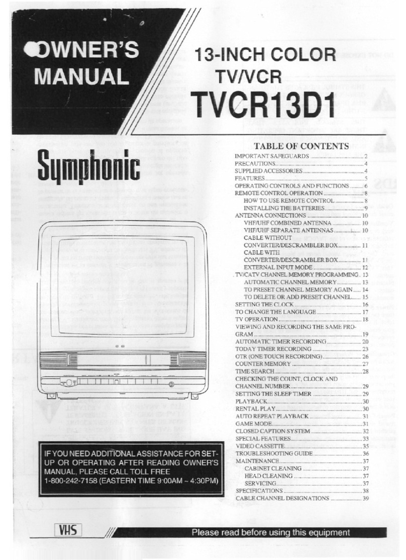 Symphonic TVCR13D1 User manual