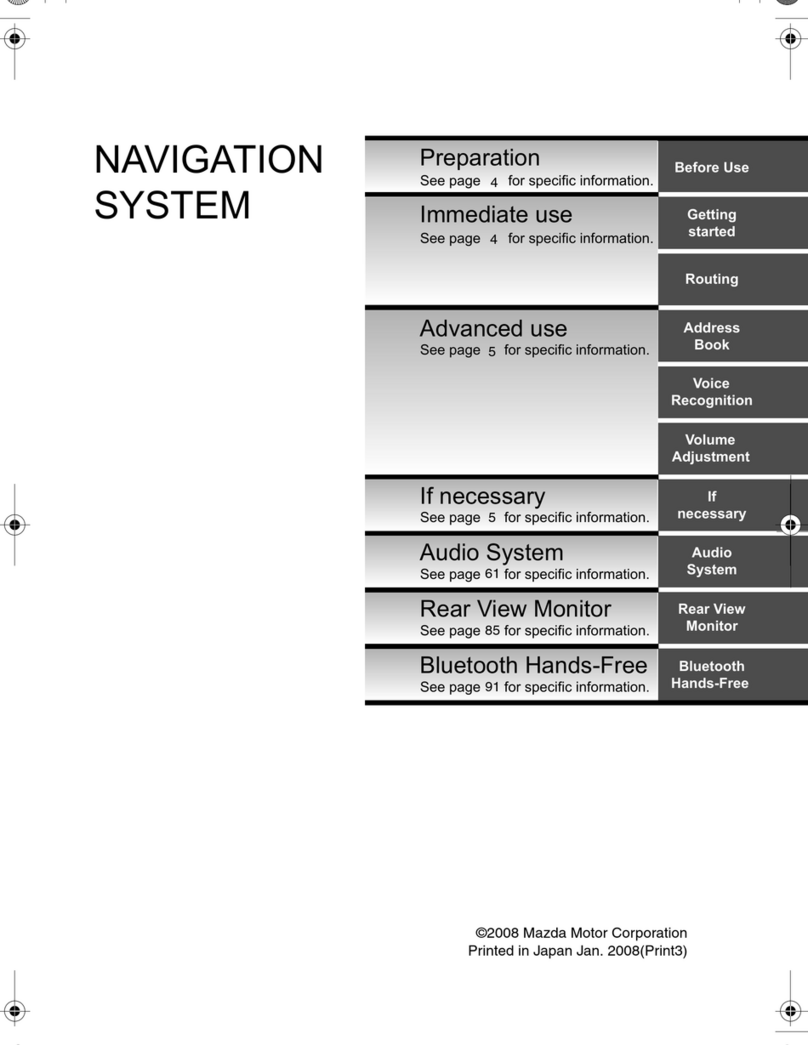 Mazda NAVIGATION SYSTEM User manual