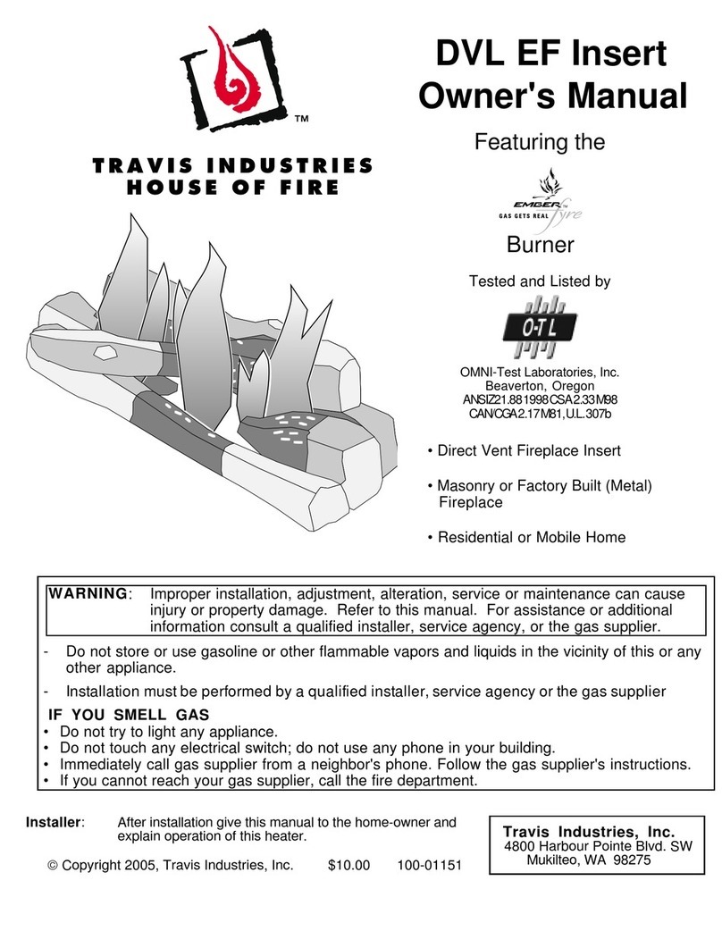 Travis Industries DVL EF Insert User manual