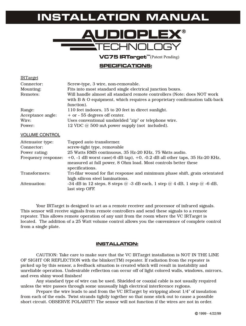 Audioplex VC75 IRTarget User manual
