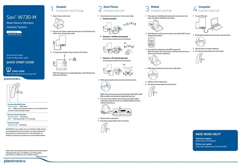 Plantronics Savi W730-M User manual