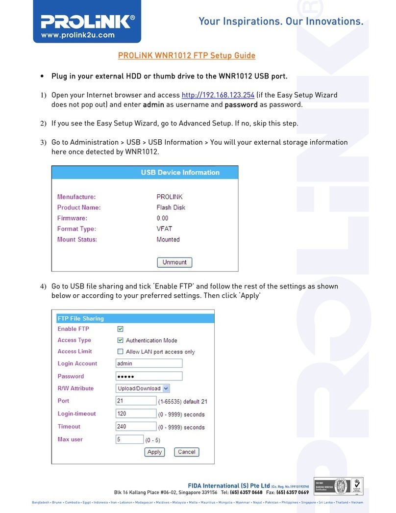PROLiNK WNR1012 User manual PROLiNK WNR1012 User manual