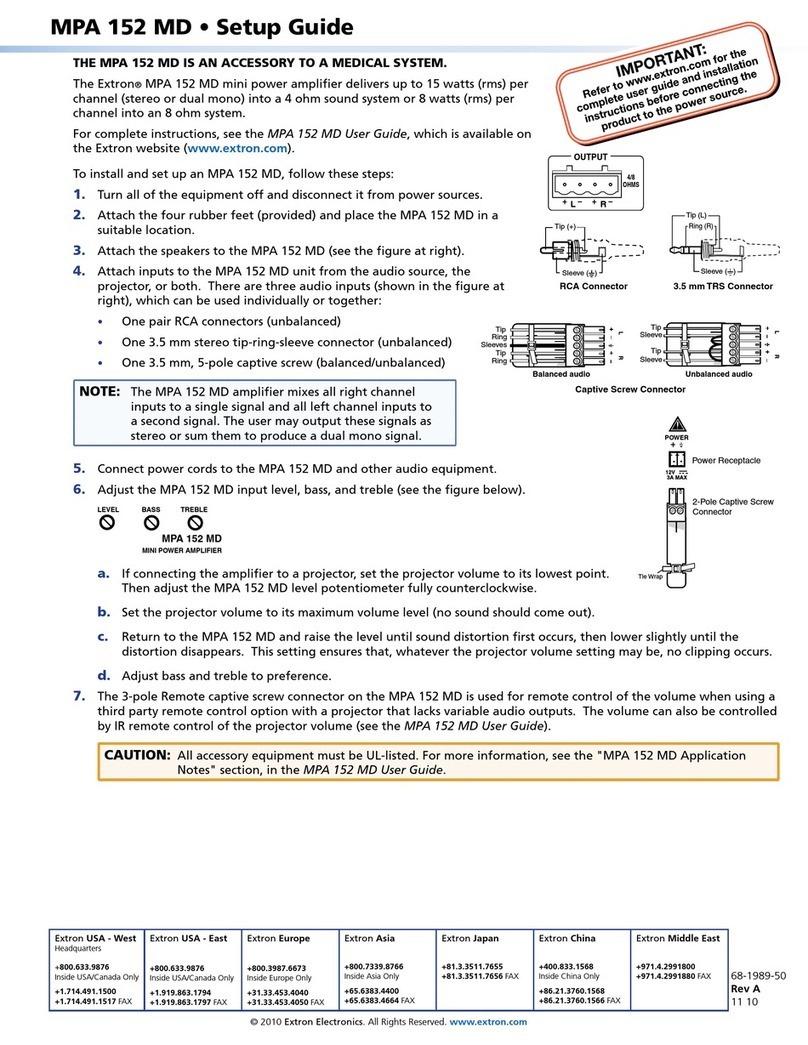 Extron electronics MPA 152 MD User manual