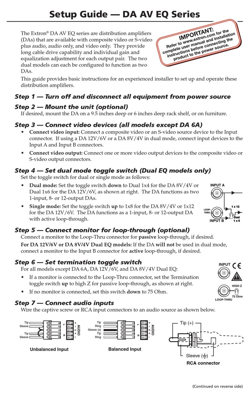 Extron electronics DA Series User manual