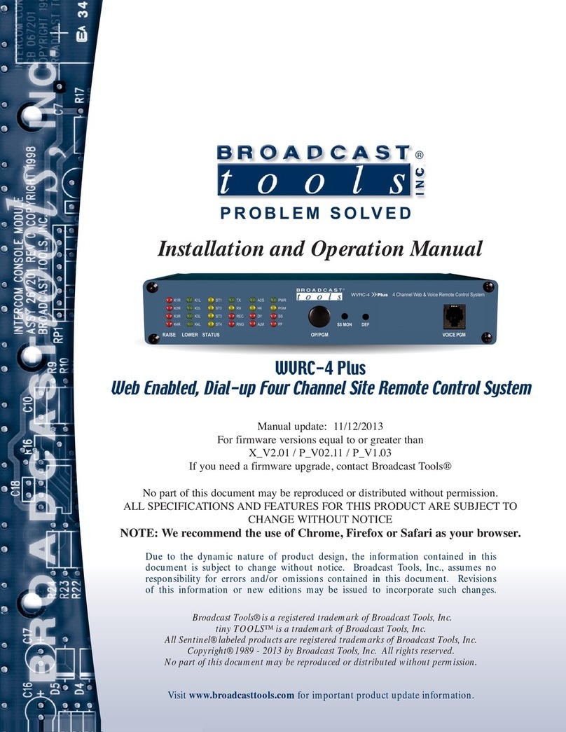 Broadcast Tools WVRC-4 Plus Installation and operation manual