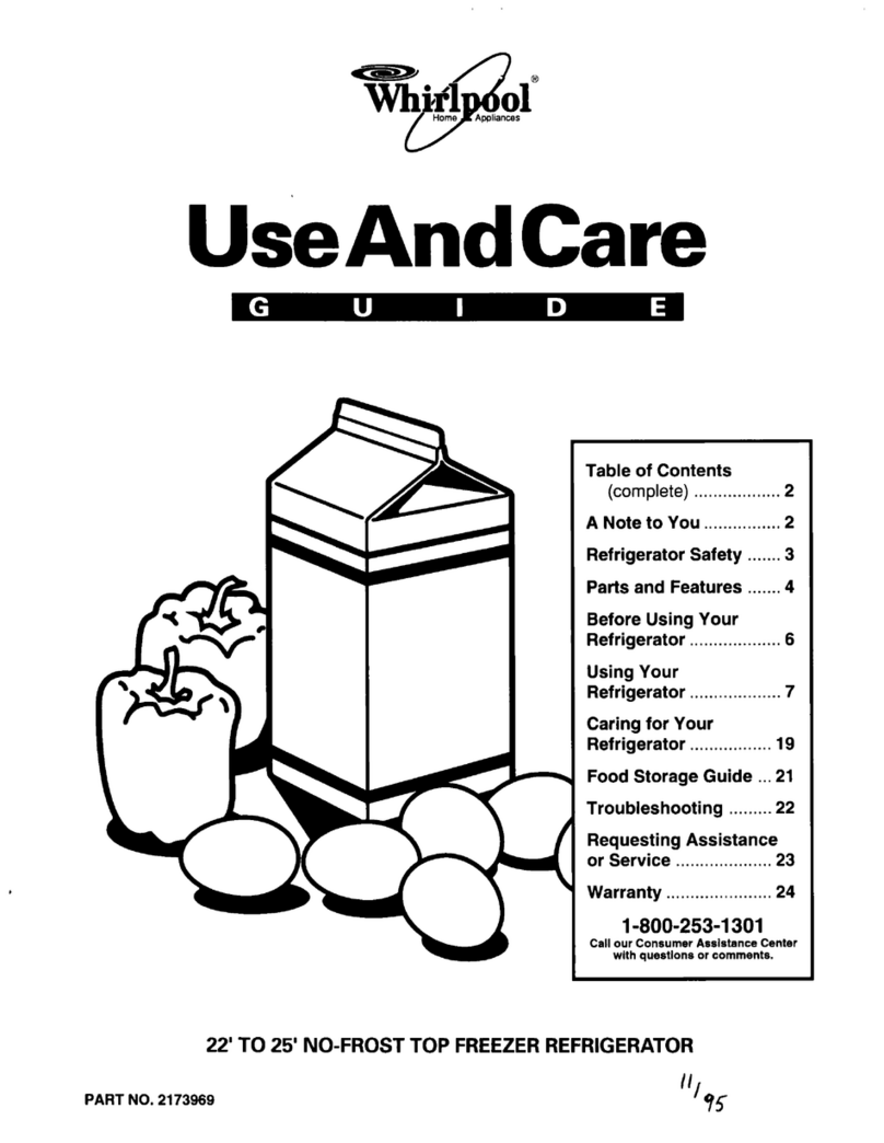 Whirlpool Freezer Refrigerator User manual Whirlpool Freezer Refrigerator User manual
