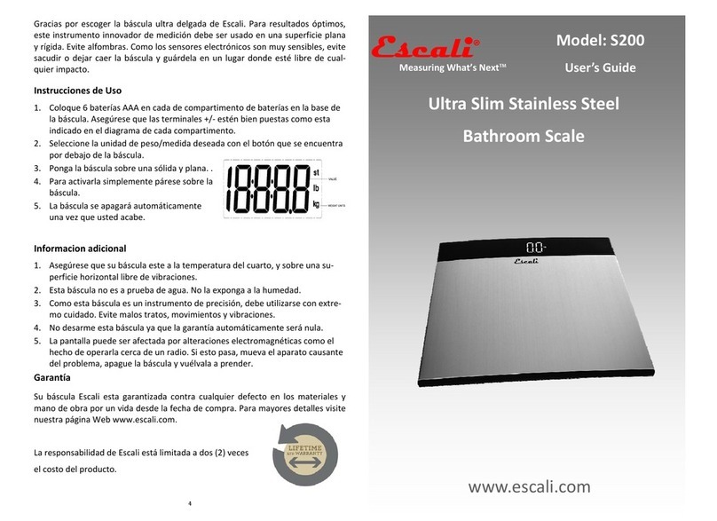Escali S200 user guide