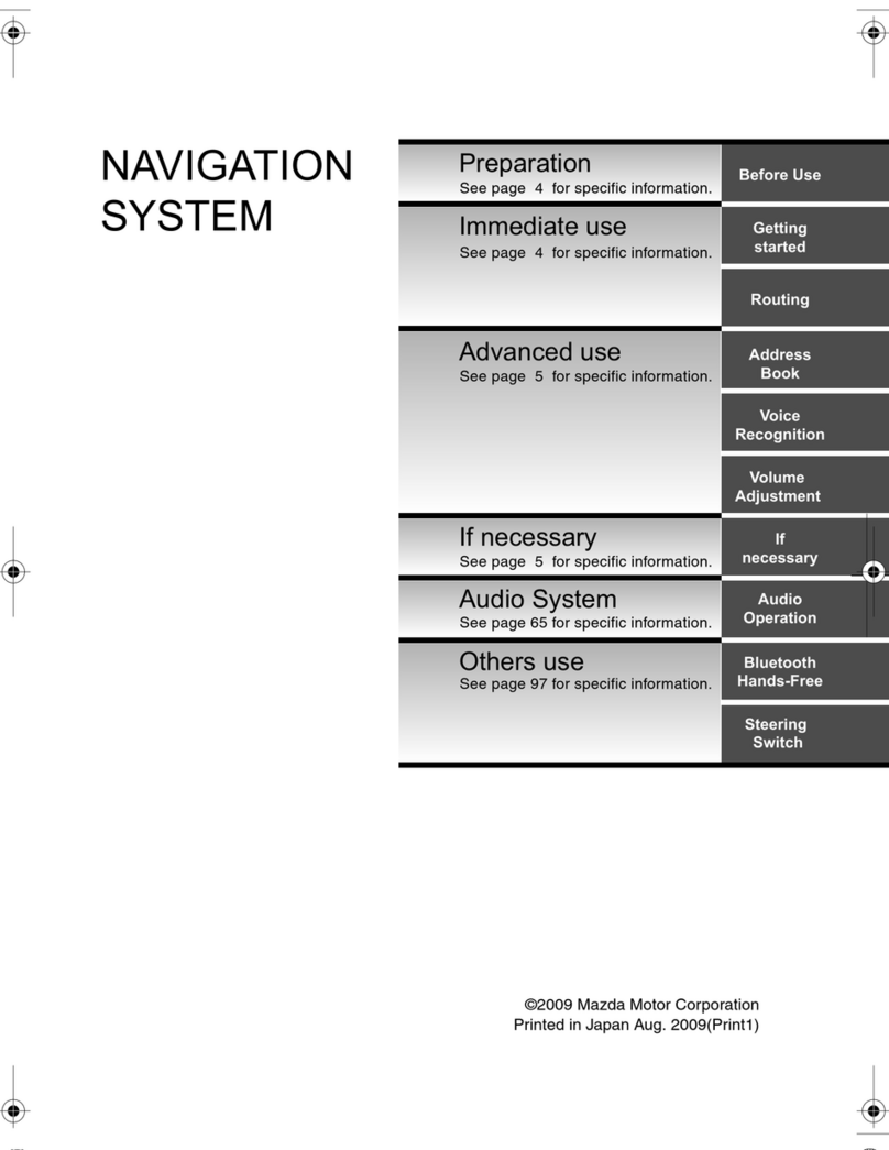 Mazda NAVIGATION SYSTEM User manual