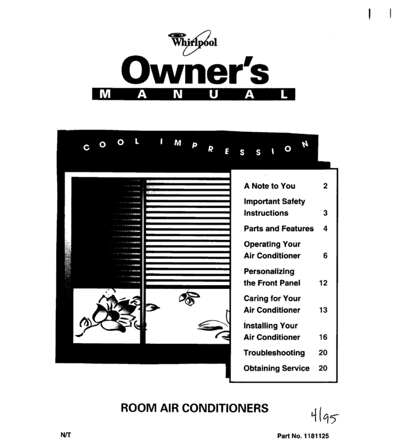 Whirlpool Cool Impression room air conditioners User manual Whirlpool Cool Impression room air conditioners User manual