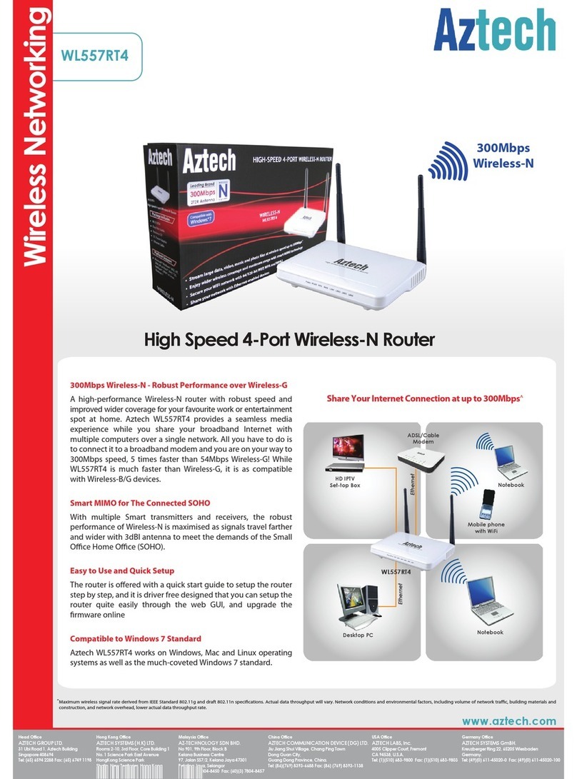 Aztech WL557RT4 Speci?cations