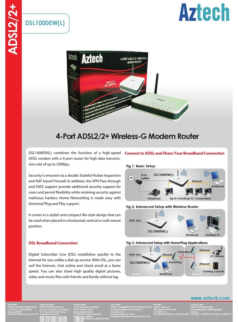 Aztech DSL1000EW(L) User manual Aztech DSL1000EW(L) User manual