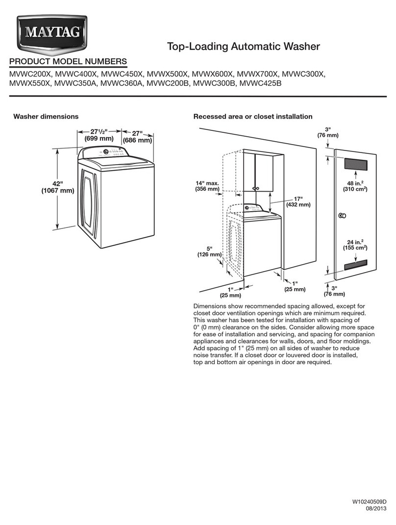 Maytag Bravos MVWX500X user guide