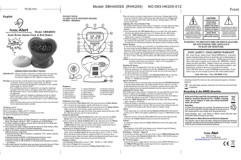 Sonic Alert SBH400SS instructions