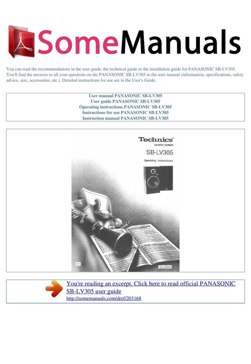 Technics SB-LV305 User manual Technics SB-LV305 User manual