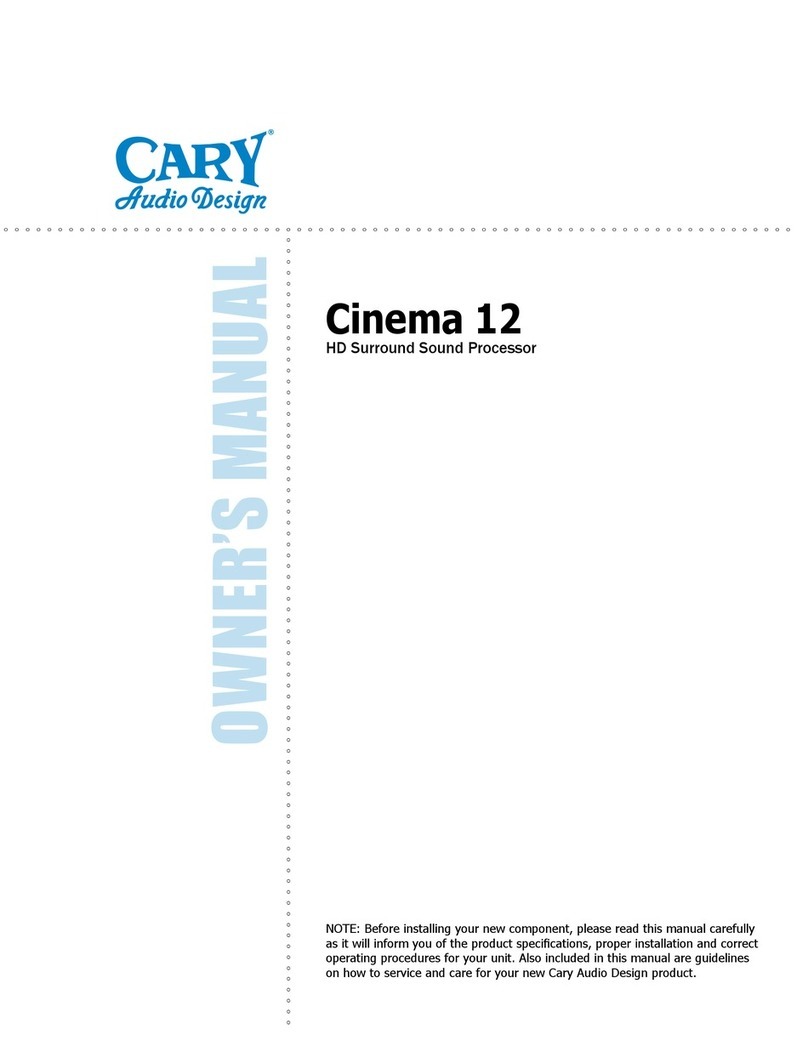 Cary Audio Design Cinema 12 owner's manual