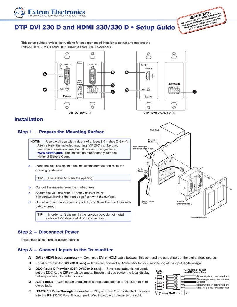 Extron electronics DTP HDMI 230 Setup guide
