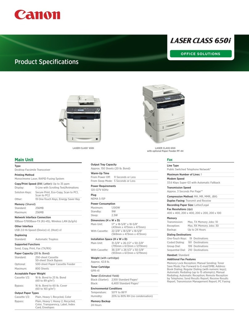 Canon LASER CLASS 650i Installation instructions