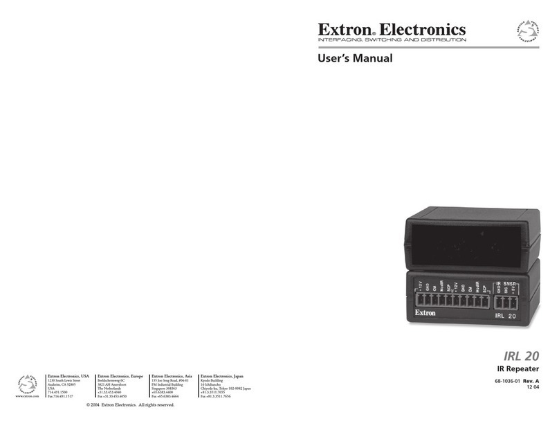 Extron electronics IRL 20 user manual