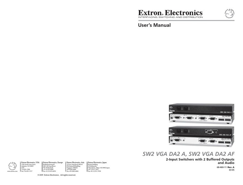 Extron electronics SW2 VGA DA2 A User manual