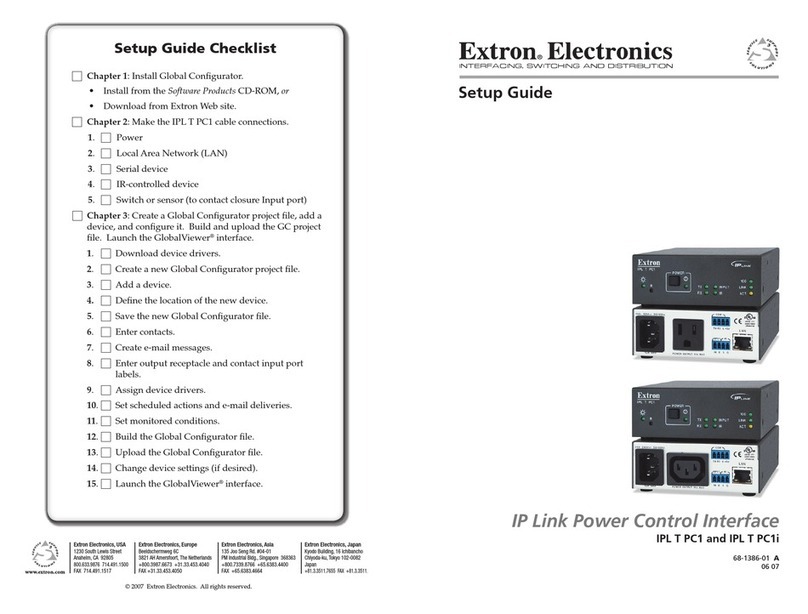 Extron electronics Interface IPL T PC1 User manual Extron electronics Interface IPL T PC1 User manual