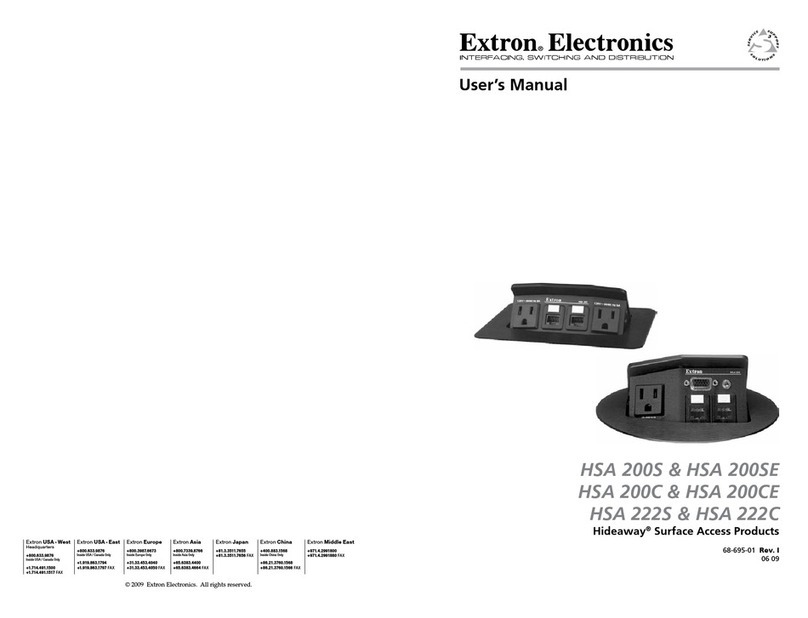 Extron electronics Hideaway HSA 200S Series user manual Extron electronics Hideaway HSA 200S Series user manual