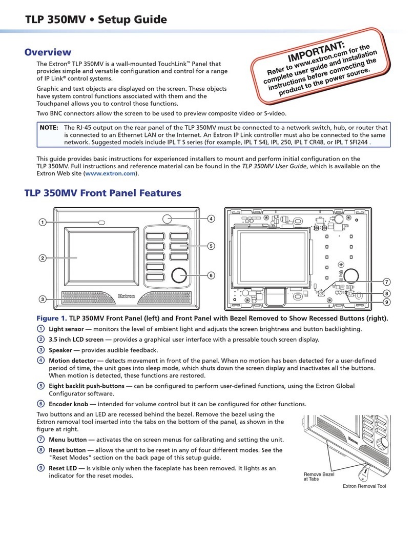 Extron electronics TLP 350MV User manual Extron electronics TLP 350MV User manual