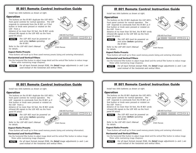 Extron electronics IR 801 Manual