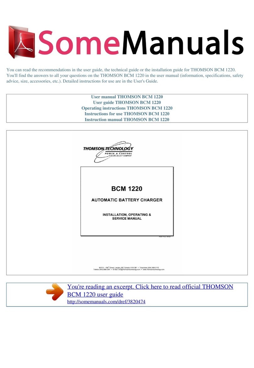 THOMSON BCM 1220 Installation, operating & service manual