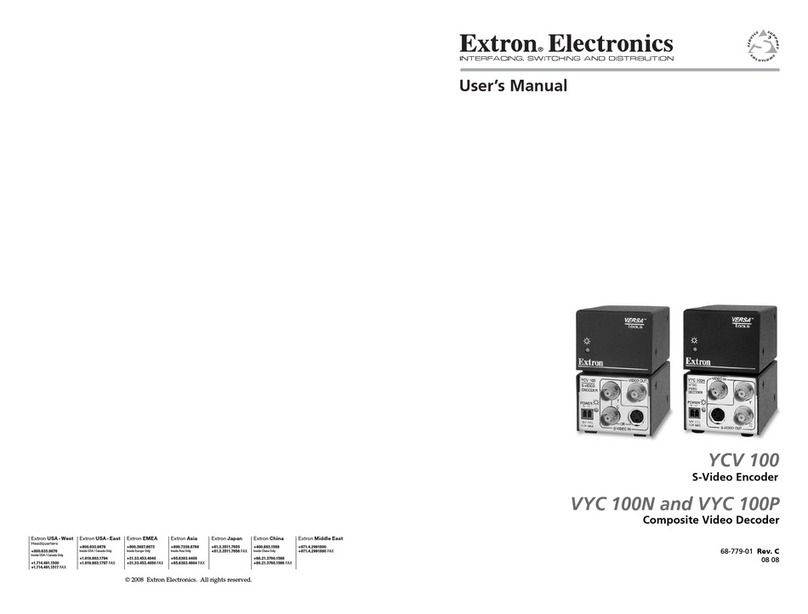 Extron electronics YCV 100 User manual Extron electronics YCV 100 User manual