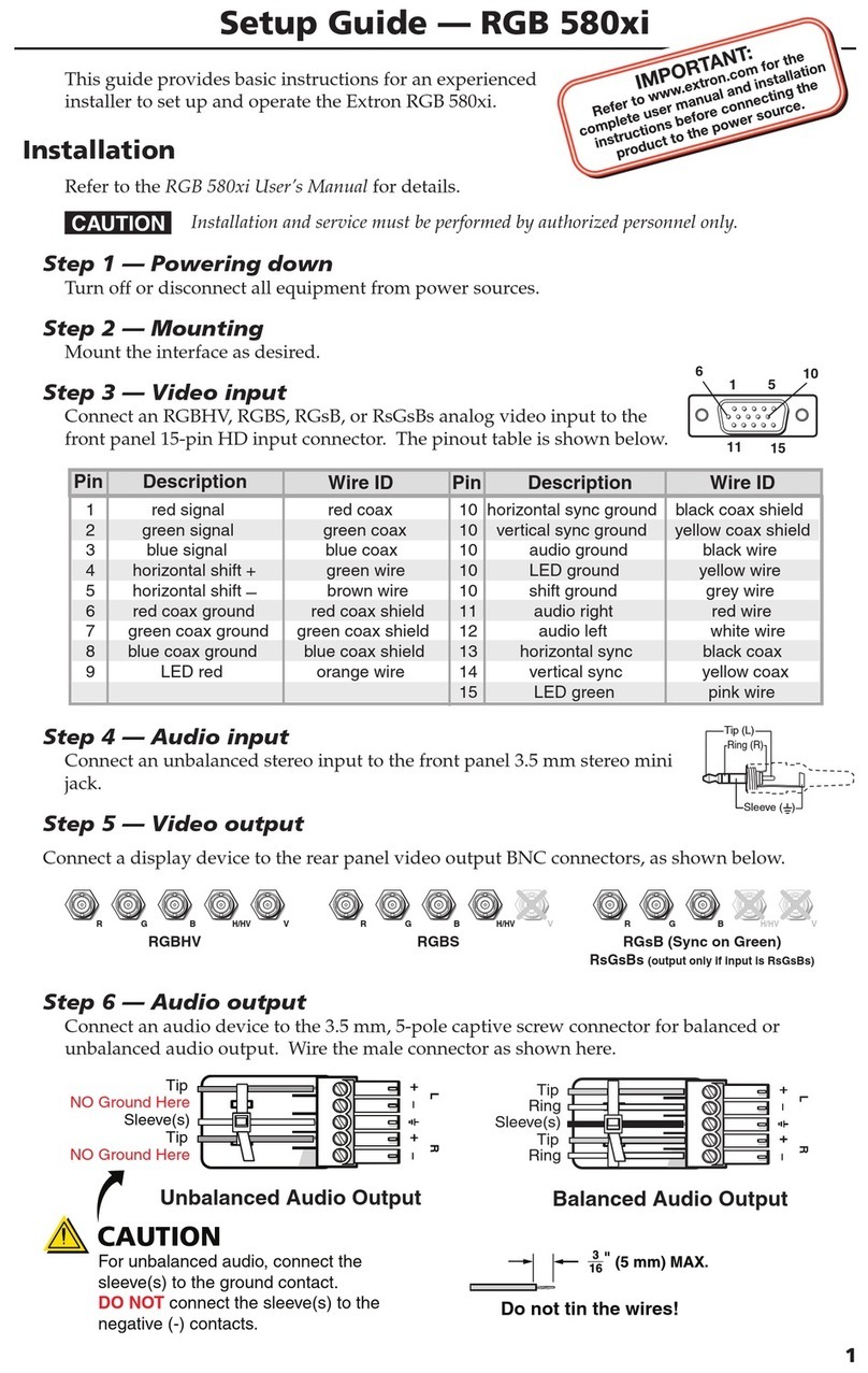 Extron electronics RGB 580xi AAP User manual