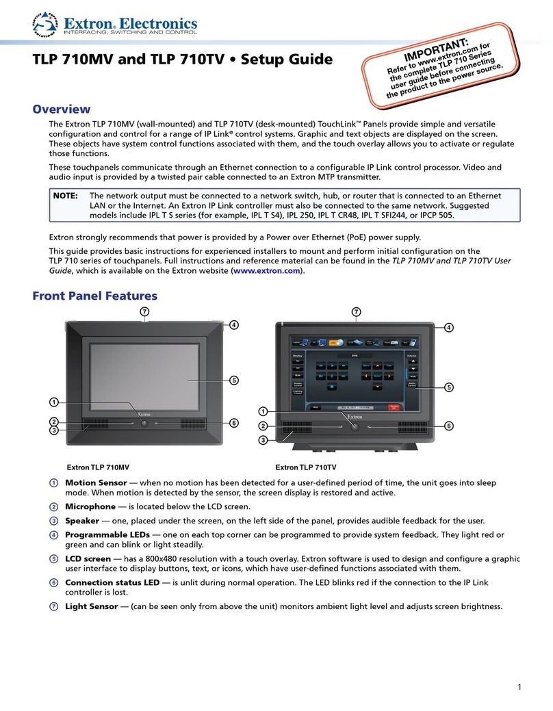 Extron electronics TLP 710MV User manual