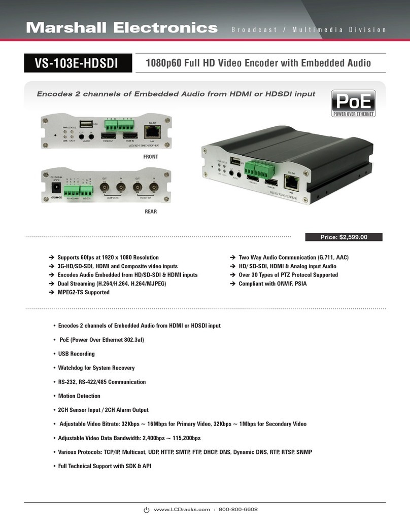 Marshall Electronics VS-103E-HDSDI User manual