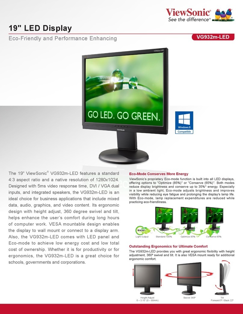 ViewSonic VG932m-LED Specifications