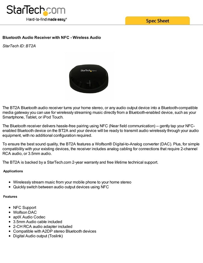 StarTech.com BT2A Spec sheet