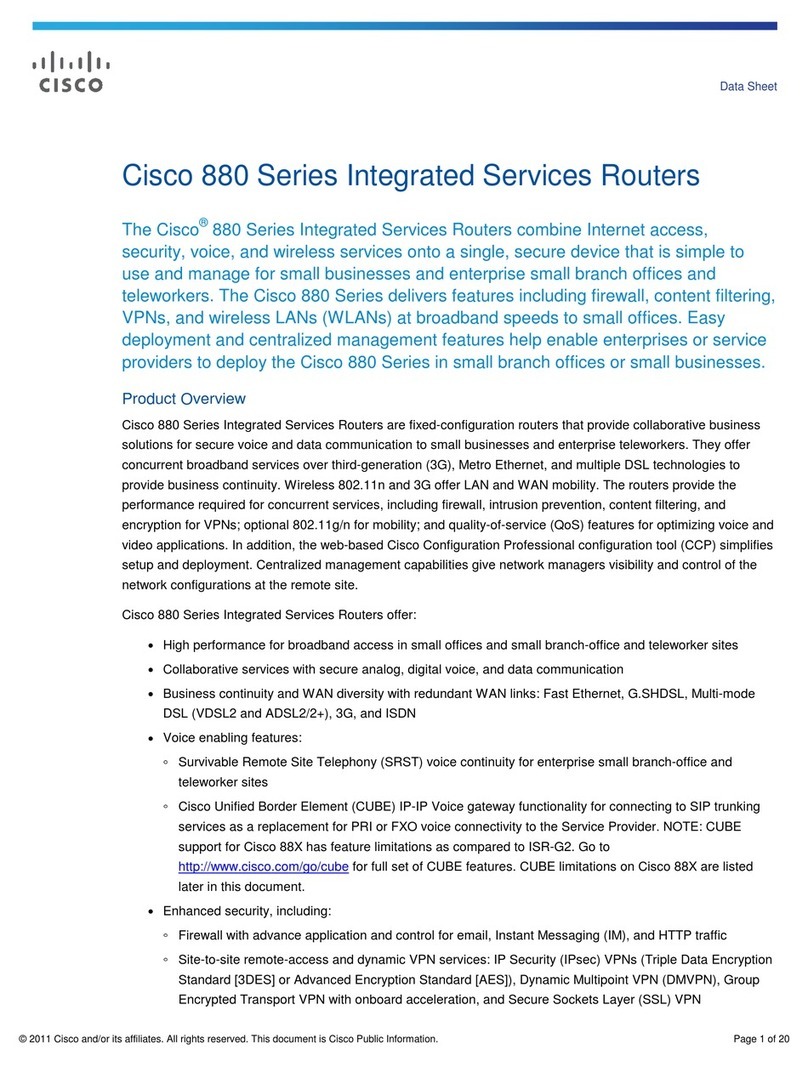 Cisco 880 Series User manual Cisco 880 Series User manual