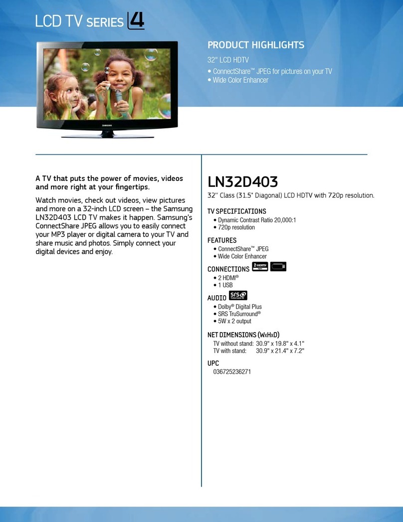 Samsung LN32D403 Product highlights