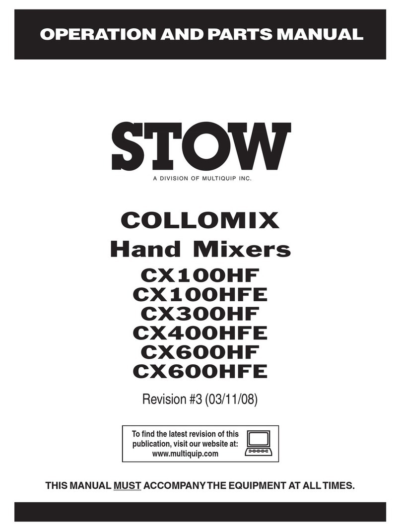 MULTIQUIP Collomix CX100HF Operation and parts manual