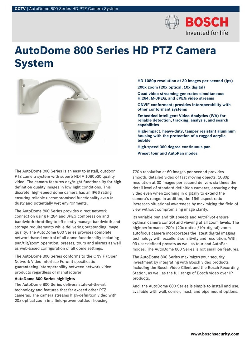 Bosch AUTODOME 800 Series User manual Bosch AUTODOME 800 Series User manual