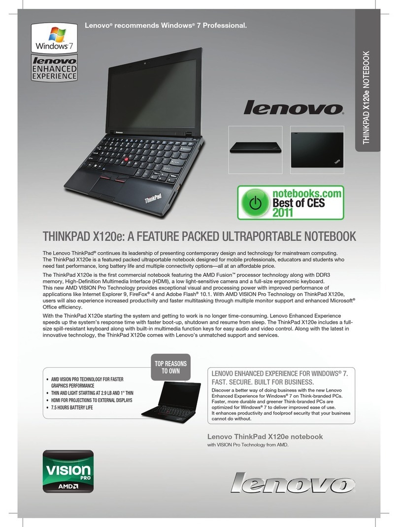 Lenovo THINKPAD X120E User manual