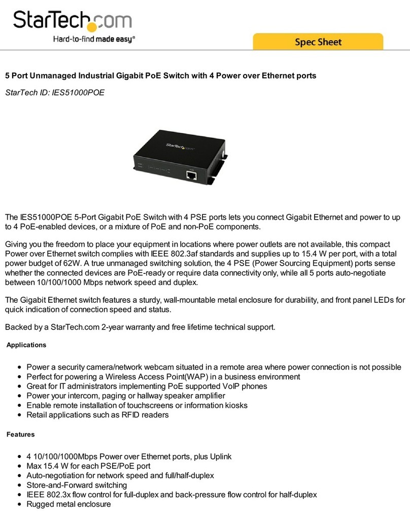StarTech.com IES51000POE Spec sheet