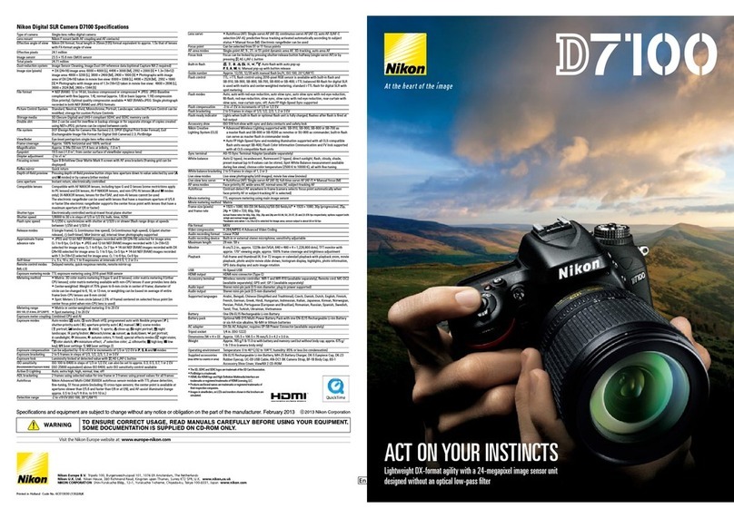 Nikon D7100 Specifications
